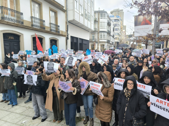 Protesta de personal del comercio textil en la provincia de A Coruña