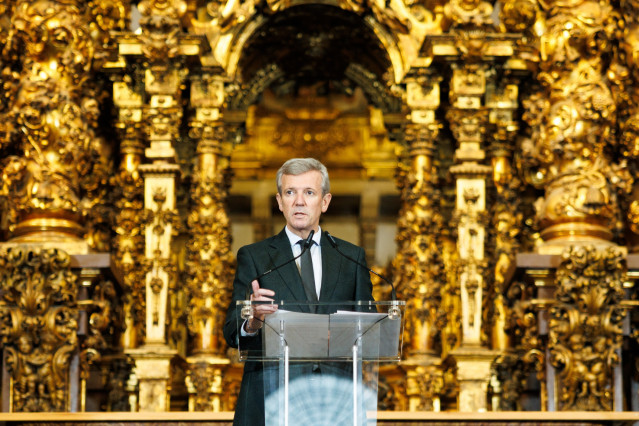 El presidente da Xunta, Alfonso Rueda, en la inauguración del Museo Diocesano. San Martín Pinario (Santiago de Compostela), 08/01/26.