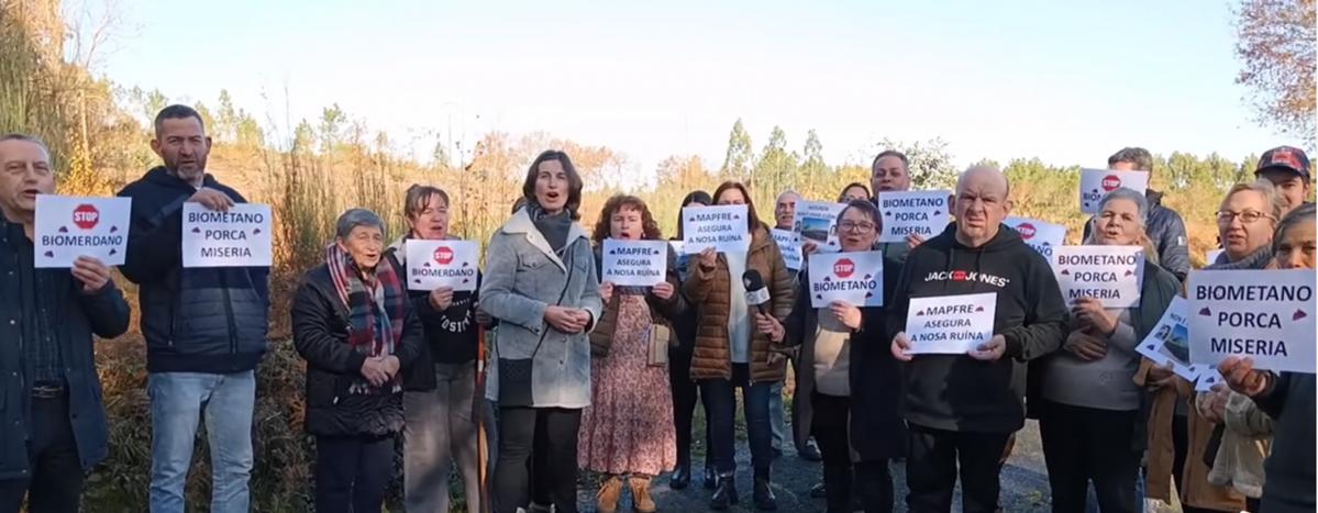 Una imagen de una de las concentraciones de protesta remitida por la  plataforma Stop Biometano Agolad