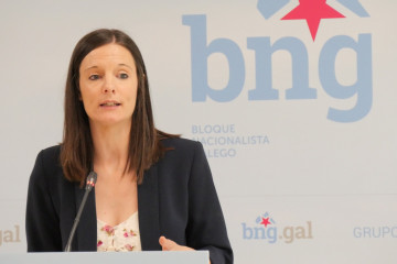 Archivo - La viceportavoz parlamentaria del BNG, Olalla Rodil, en rueda de prensa.