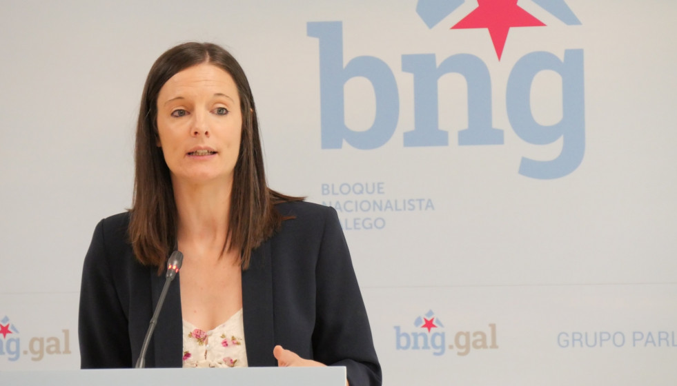 Archivo - La viceportavoz parlamentaria del BNG, Olalla Rodil, en rueda de prensa.