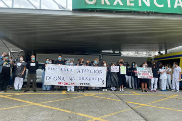 Protesta contra la falta de medios en la urgencias del Hospital Marcide del SERGAS en Ferrol el 23 de junio de 2022