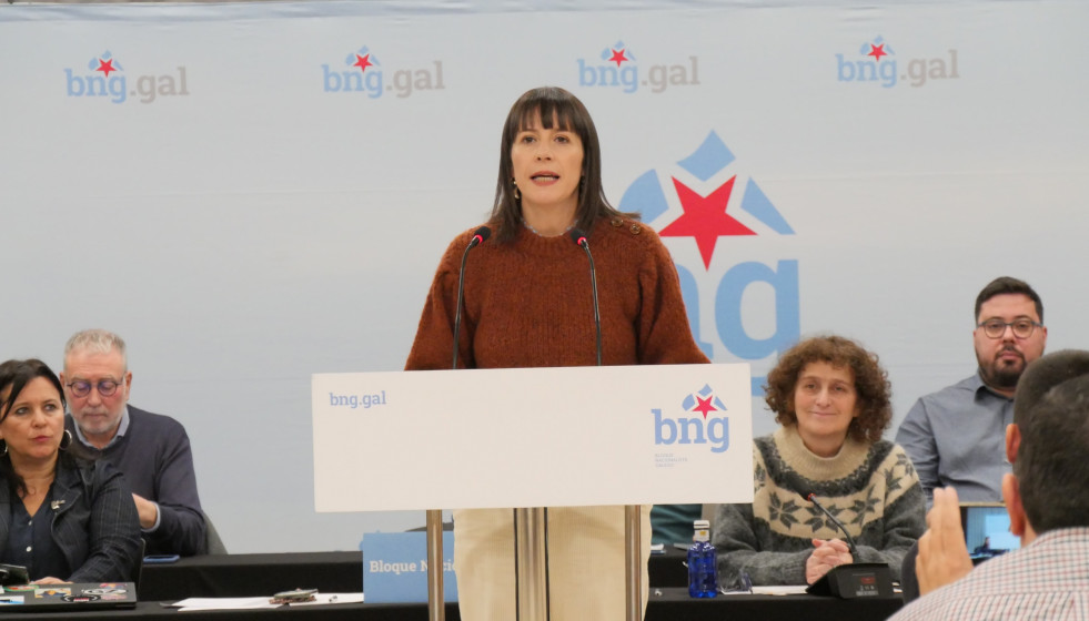 La portavoz nacional del BNG, Ana Pontón, en el Consello Nacional, a 24 de enero de 2025.
