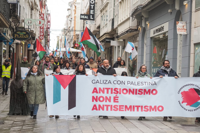 Manifestación en apoyo al activista propalestino Bruno Lopes, a 25 de enero de 2026.