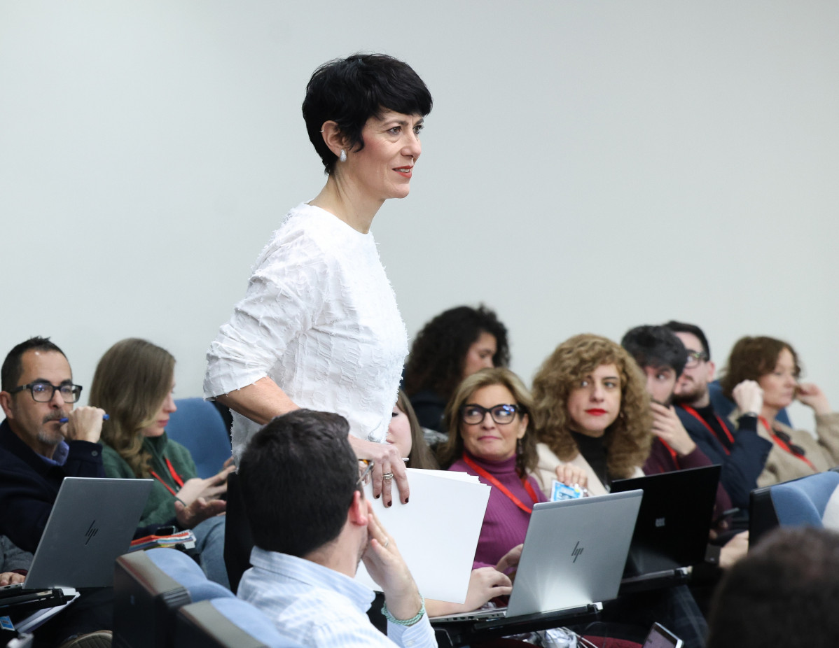 La ministra de Seguridad Social, Inclusión y Migraciones y portavoz del Gobierno, Elma Saiz, ofrece una rueda de prensa tras el primer Consejo de Ministros del año, a 7 de enero de 2026, en Madrid (España).