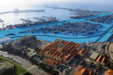 Recreación de la nueva terminal norte proyectada para el puerto de Leixoes