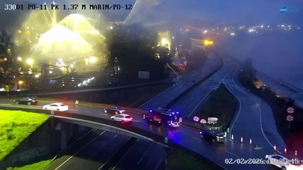 El acceso a la PO 11 cortado a la altura de Lourizu00e1n