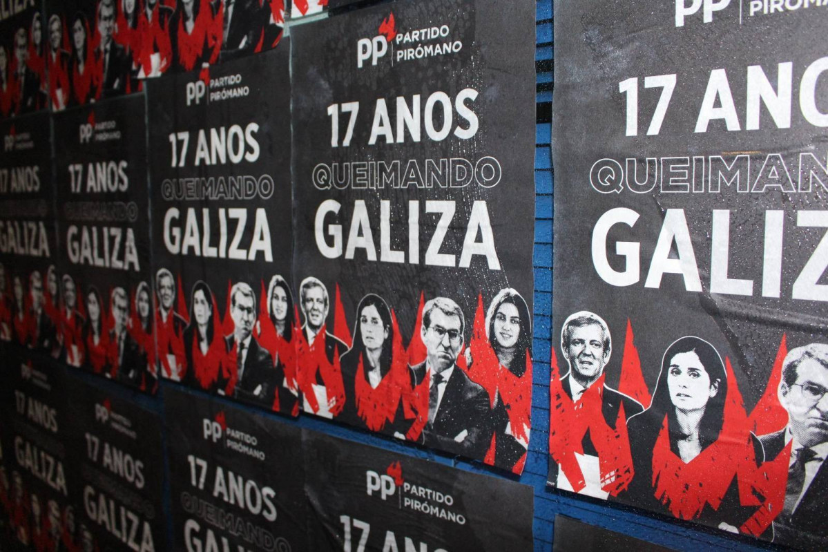 Carteles en una de las sedes del PPdeG