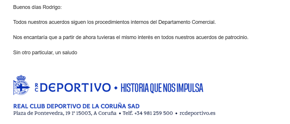 Respuesta deportivo de la couru00f1a