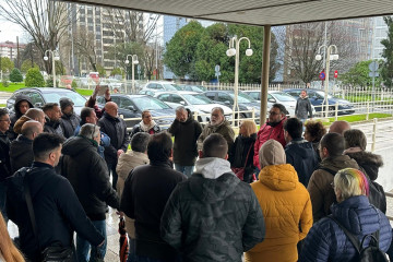 Concentración de trabajadores de comercio del Metal de la provincia de Pontevedra.