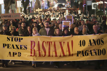 Manifestación en Vigo (Pontevedra) para exigir el rescate de la AP-9 y la supresión de los peajes.