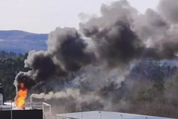 Incendio en Forcarei en una imagen cedida a Faro