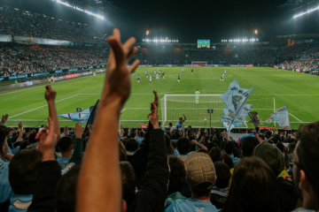 Grada de animación del Celta en Marcador Baixo en Balaídos en una foto del club