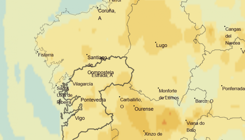 Previsión de partículas PM 10 el miércoles 4 a las 16 horas según aemet
