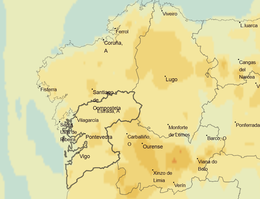 Previsiu00f3n de partu00edculas PM 10 el miu00e9rcoles 4 a las 16 horas segu00fan aemet 