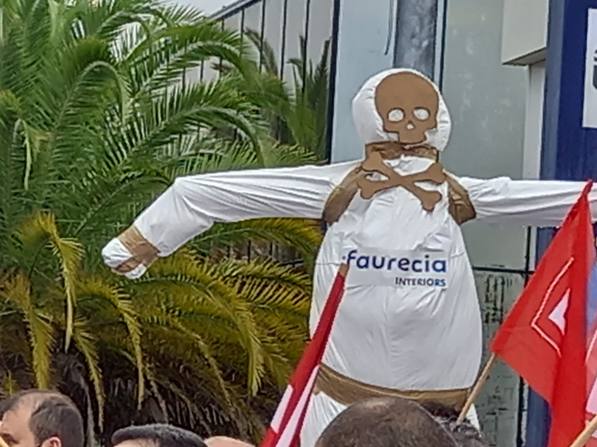 Una pasada protesta de trabajadores de Faurecia en una foto de CIG