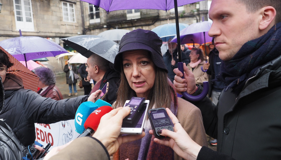 Lara Méndez en la manifestación convocada por 'Parar la guerra'