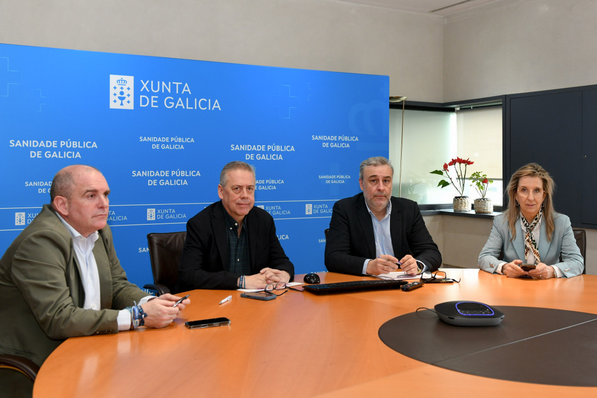 El conselleiro de Sanidade, Antonio Gómez Caamaño, antes de la videoconferencia.