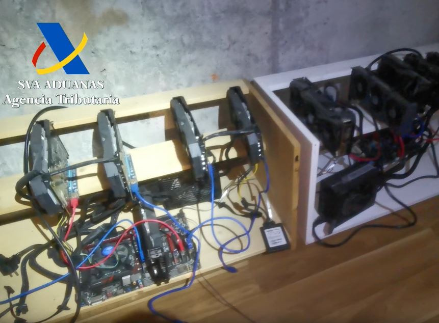 Minería de criptomonedas en un inmueble vinculado a Braulio Vázquez en una imagen de la Agencia Tributaria