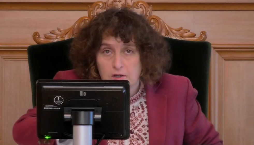 Goretti Sanmartin en el pleno del Concello de Santiago