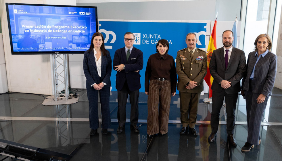 La conselleira de Economía e Industria, María Jesús Lorenzana,en la presentación del Programa Executivo en Industria de Defensa.