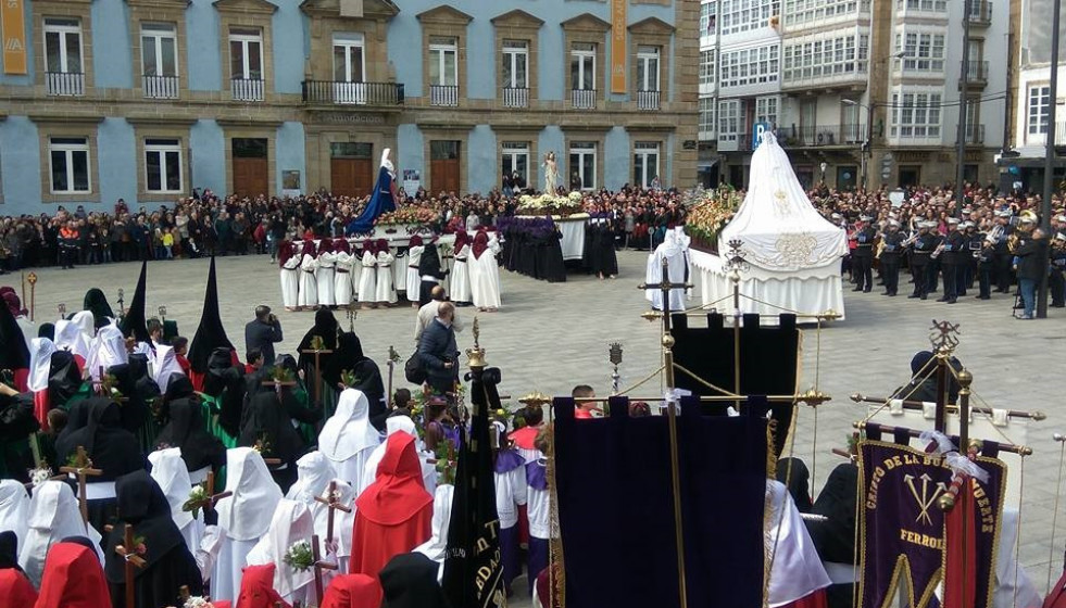Archivo - La Semana Santa de Ferrol en 2018. Jornada de procesión de la Resurrección. 2018. ARCHIVO.