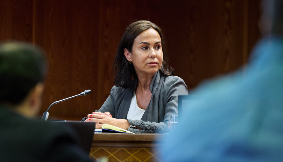 La expresidenta de Adif y ex secretaria de Estado de Transportes, Movilidad y Agenda Urbana, Isabel Pardo de Vera Posada, durante su comparecencia ante la Comisión de Investigación sobre el ‘caso