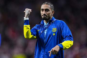 EuropaPress 7440815 raphinha of fc barcelona gestures during the uefa champions league 2025 26