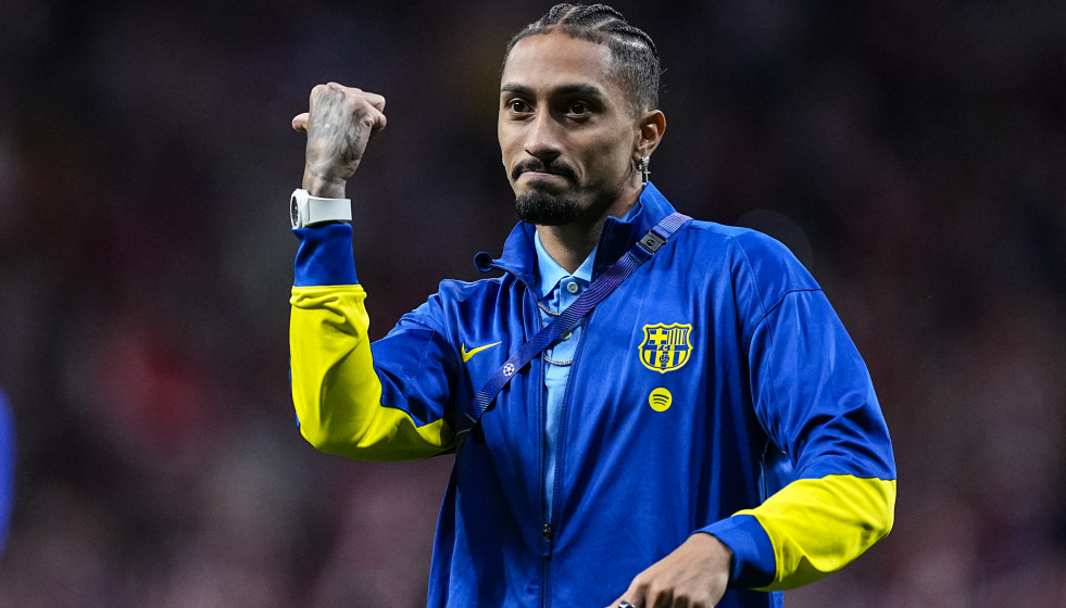 EuropaPress 7440815 raphinha of fc barcelona gestures during the uefa champions league 2025 26
