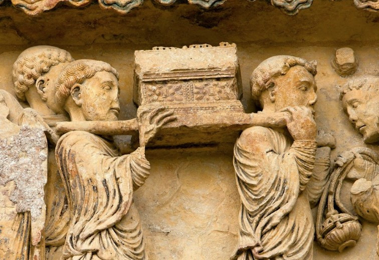 Traslado de las reliquias de San Benito en una imagen de la Abadu00eda de Fleury