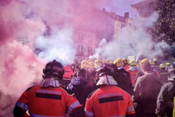 Una pasada protesta de los bomberos de los GES en febrero