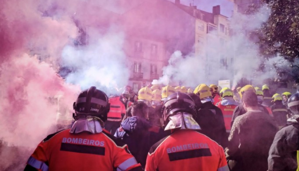 Una pasada protesta de los bomberos de los GES en febrero