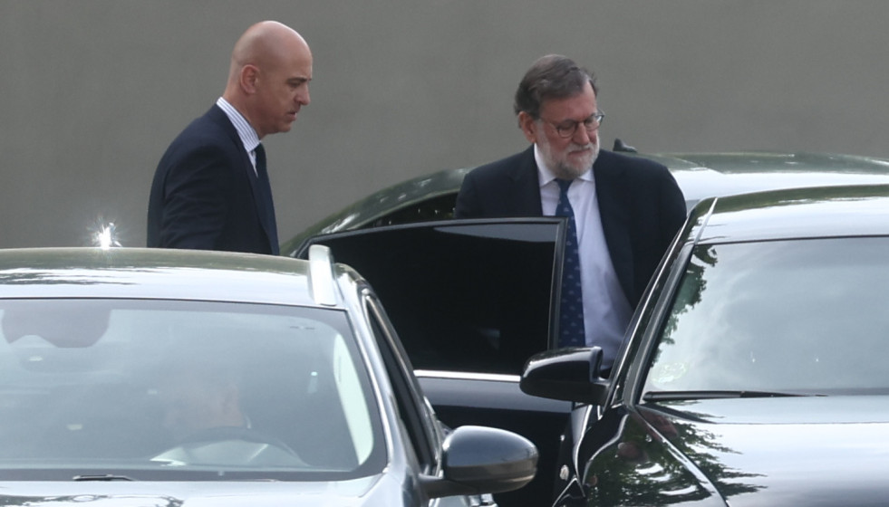 El expresidente del Gobierno, Mariano Rajoy, a su salida de la Audiencia Nacional, a 23 de abril de 2026, en San Fernando, Madrid (España). El caso Kitchen investiga la presunta operación del Minist