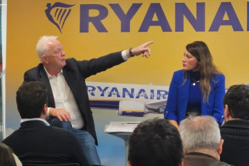 El dueño de Ryanair en rueda de prensa