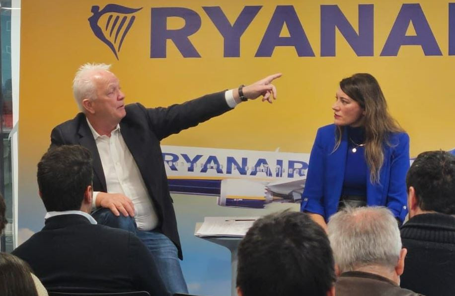 El dueño de Ryanair en rueda de prensa