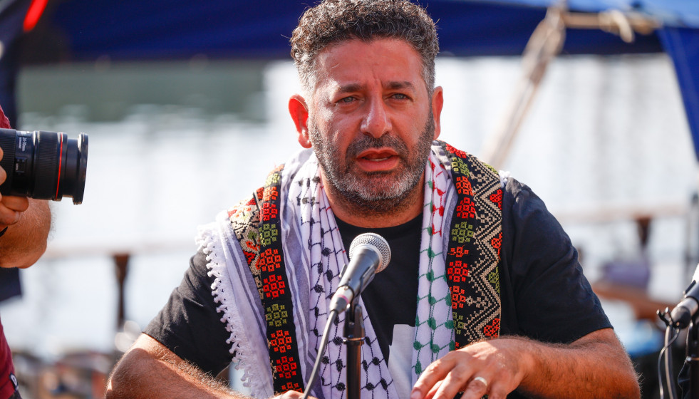 Archivo - El activista de la Global Sumud Flotilla, Saif Abukeshek
