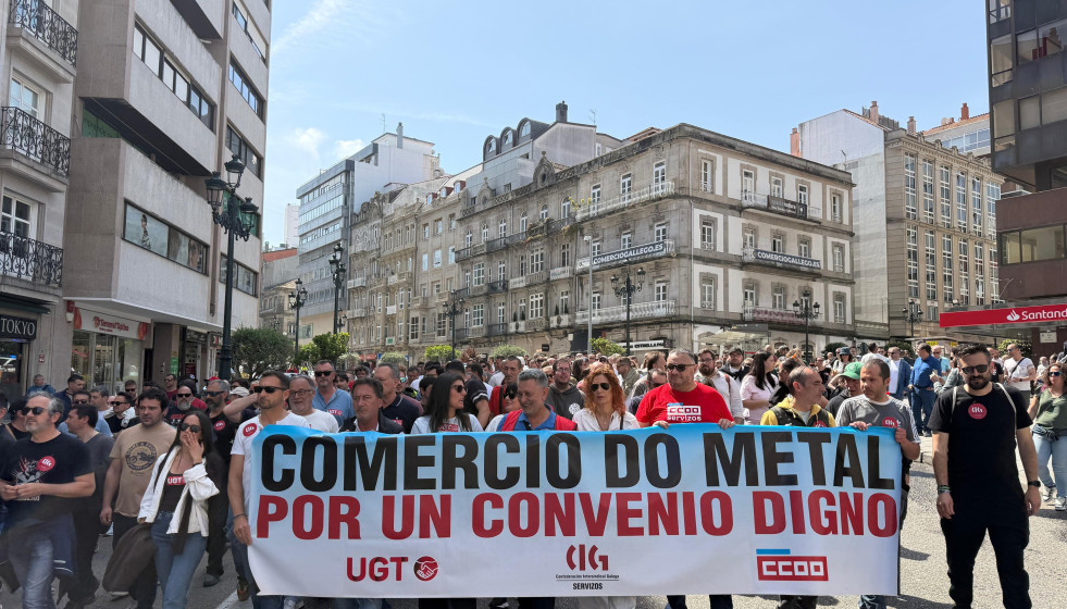 Imagen de la manifestación de este jueves en Vigo.
