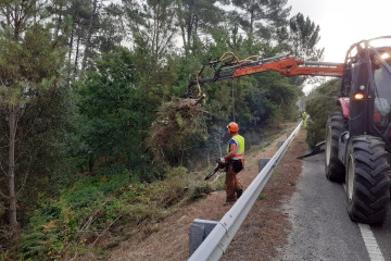 Archivo - Desbroce de márgenes de carreteras, limpieza de biomasa, roza