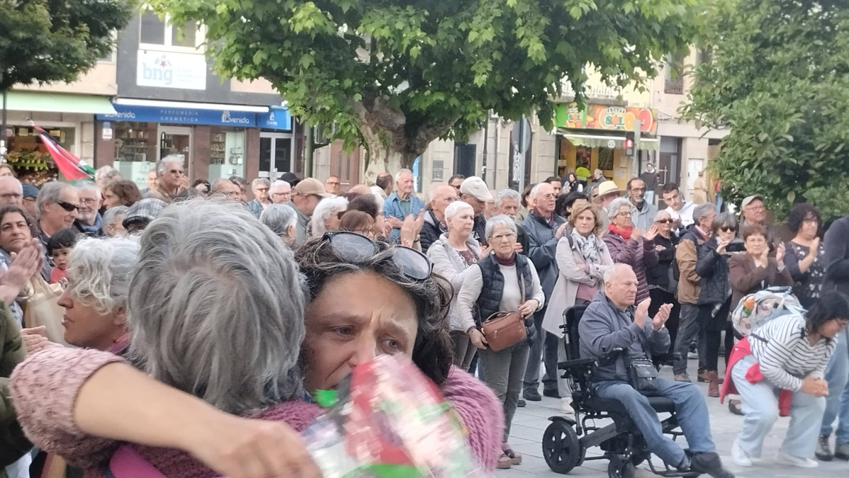 Un acto de apoyo a Benito en Cangas durante el secuestro de la flotilla Sumud en una foto de Xosu00e9 Castro Facebook