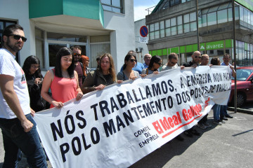 Una protestas de los trabajadores en El Ideal Gallego