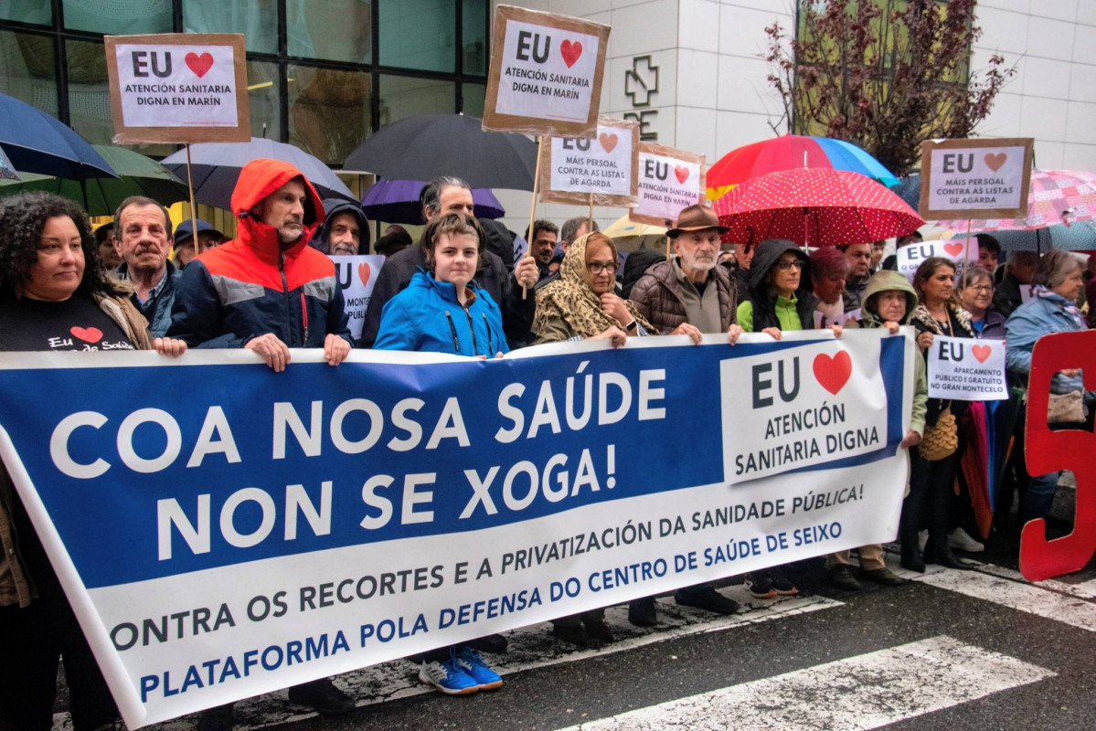 Protesta en Maru00edn por la falta de mu00e9dicos en el centro de salud en una imagen del mes de abril