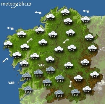 Predicións parae o mércores 28 de febreiro en Galicia