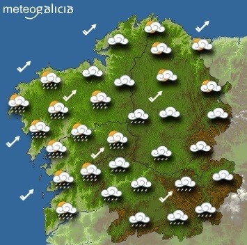 Predicións para o sábado 10 de marzo en Galicia.