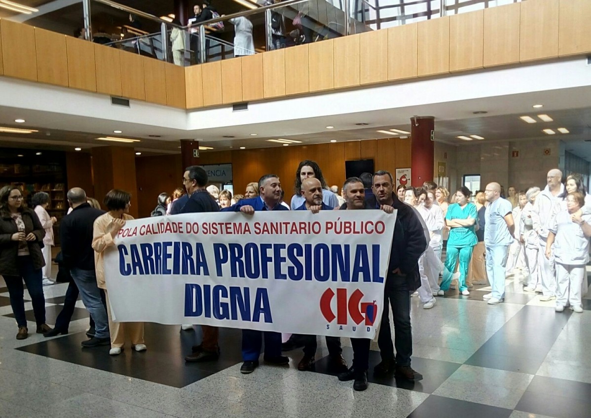 Protesta convocada por CIG-Saúde en defensa da Carreira Profesional.