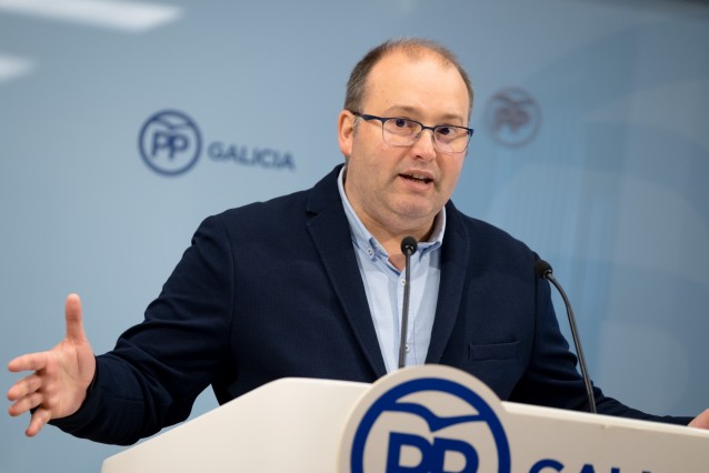 Miguel Tellado, secretario xeral do PP galego en rolda de prensa