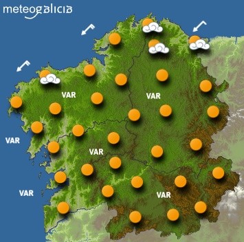 Predicións para o mércores 20 de xuño en Galicia.