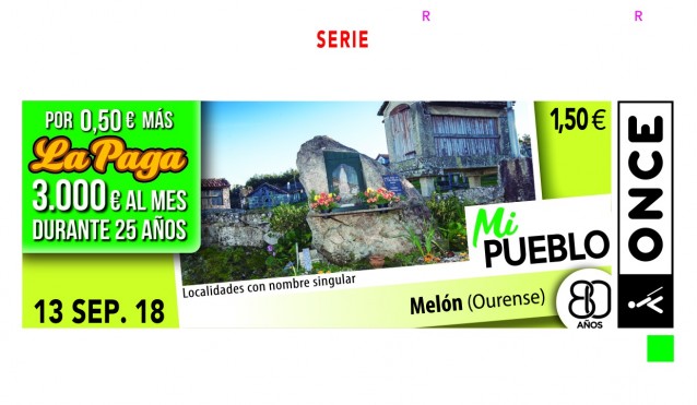 O Municipio De Melón É Imaxe Do Cupón Da Once Do Xoves 13 De Setembro