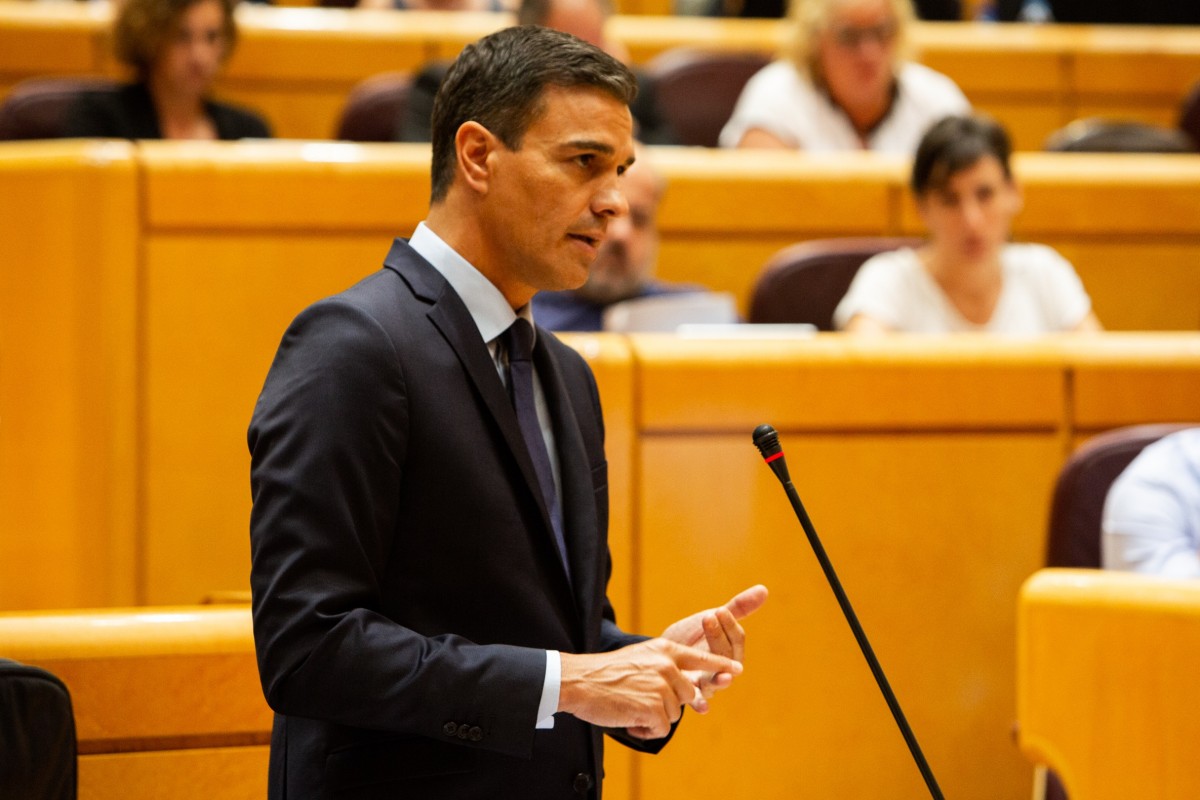 O presidente do Goberno Pedro Sánchez no Senado