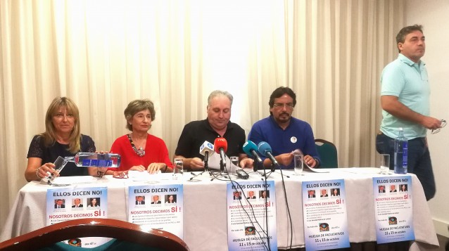 Rolda de prensa do sindicato médico Ou'Mega en Santiago.