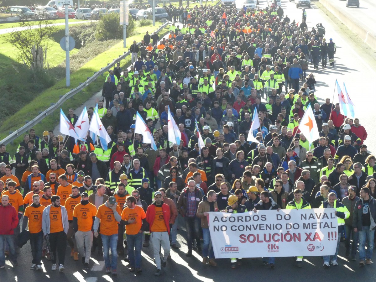 Protesta de traballadores empresas auxiliares do naval de Ferrol